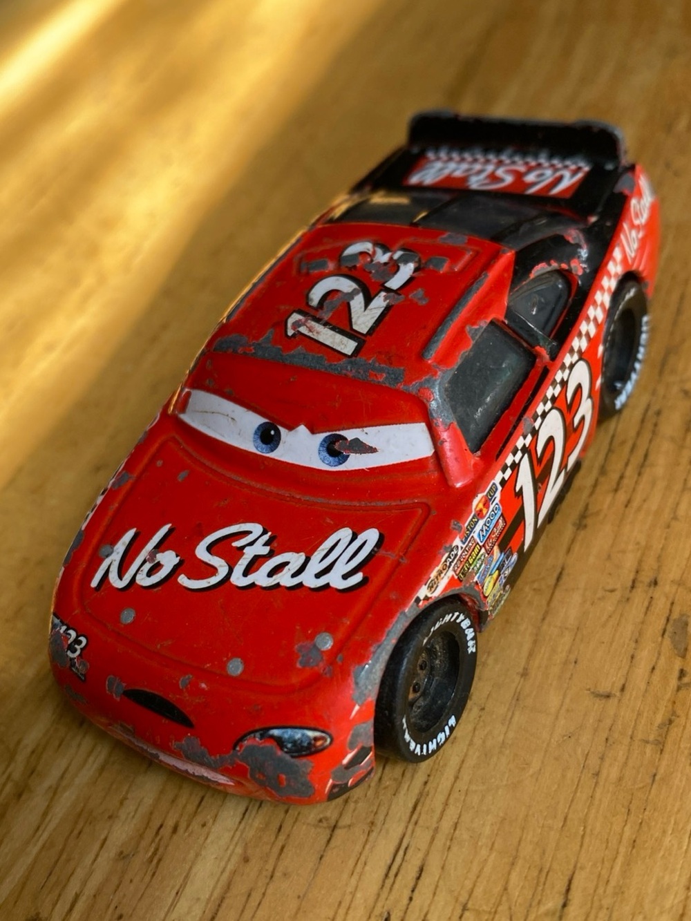V! Disney Pixar CARS Todd Marcus #123 No Stall Racer Mattel Diecast 1:55 Loose